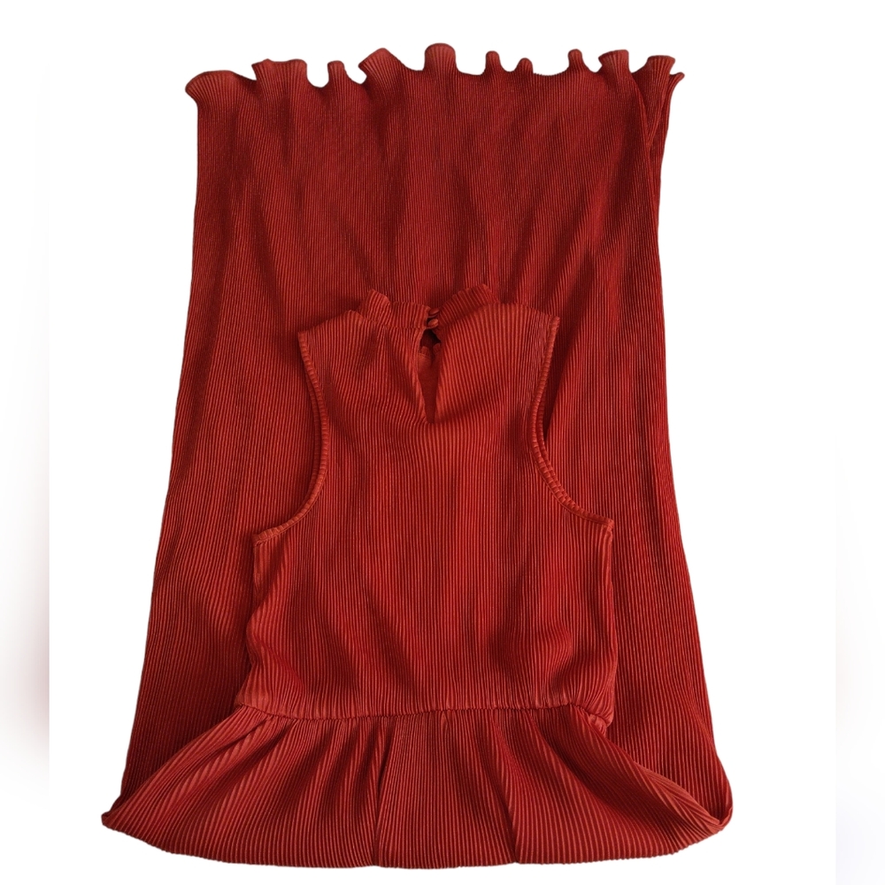 NWOT Sunday In Brooklyn XXS Ridged Orange Sleeveless Dress - Picture 5 of 17